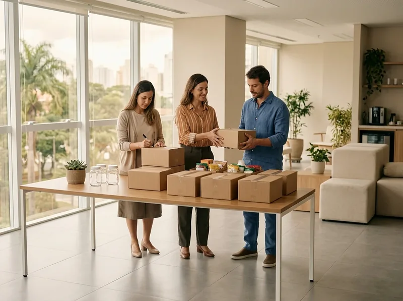 Organização de cestas em uma empresa